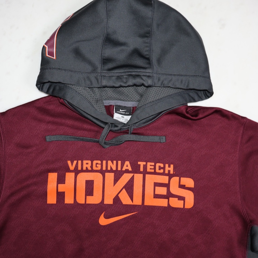 Nike Virginia Tech Hokies Therma-FIT Maroon Hoodie Mens Medium NCAA Pullover